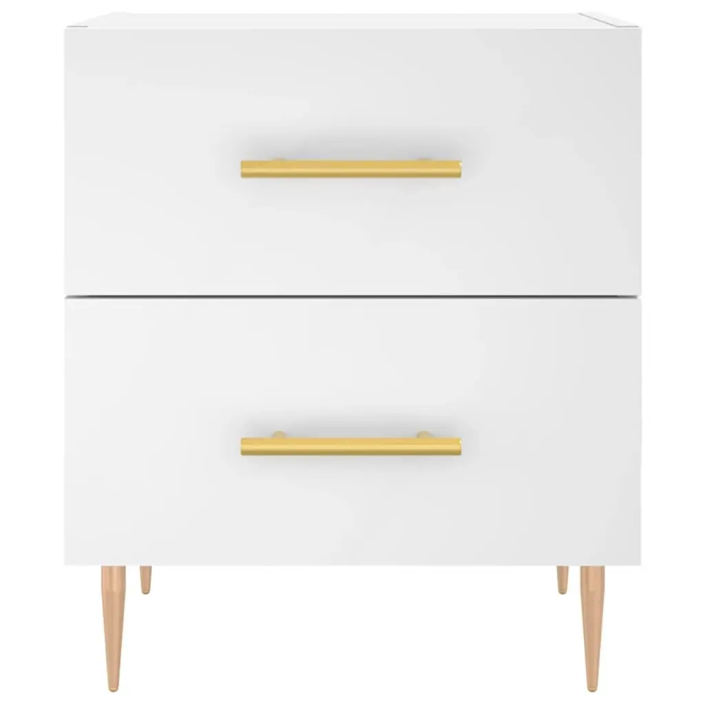 White Engineered Wood Bedside Cabinet