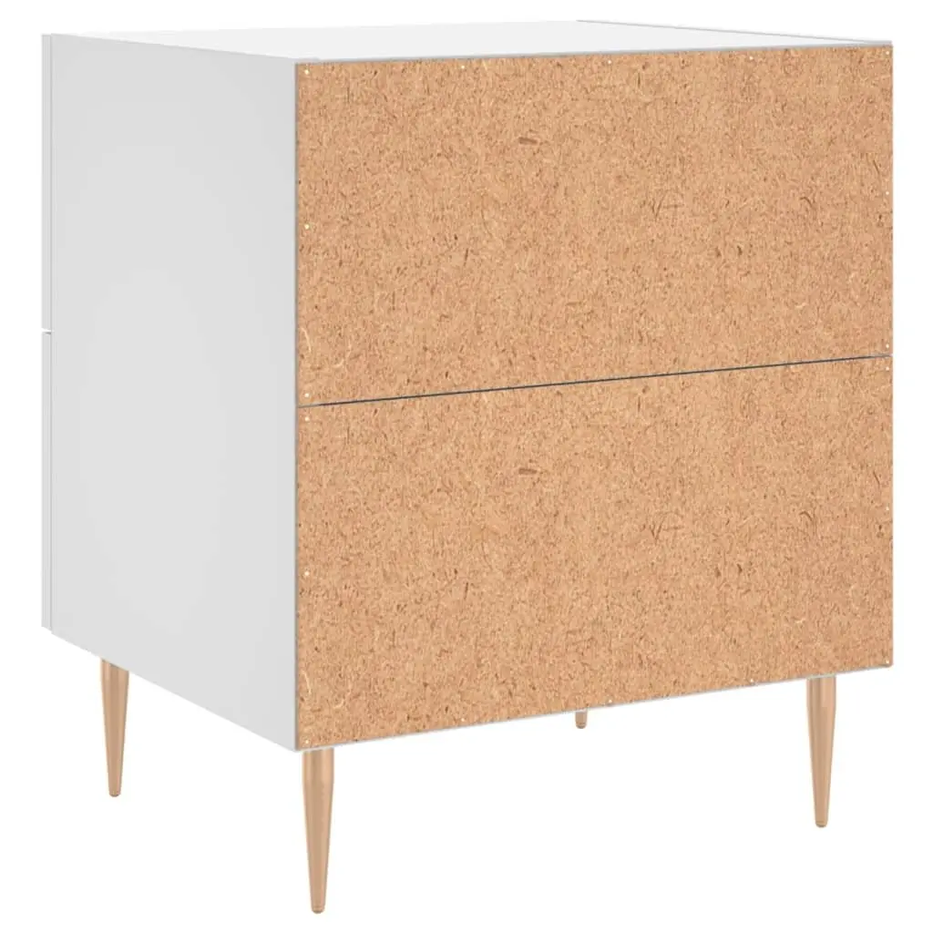 White Engineered Wood Bedside Cabinet