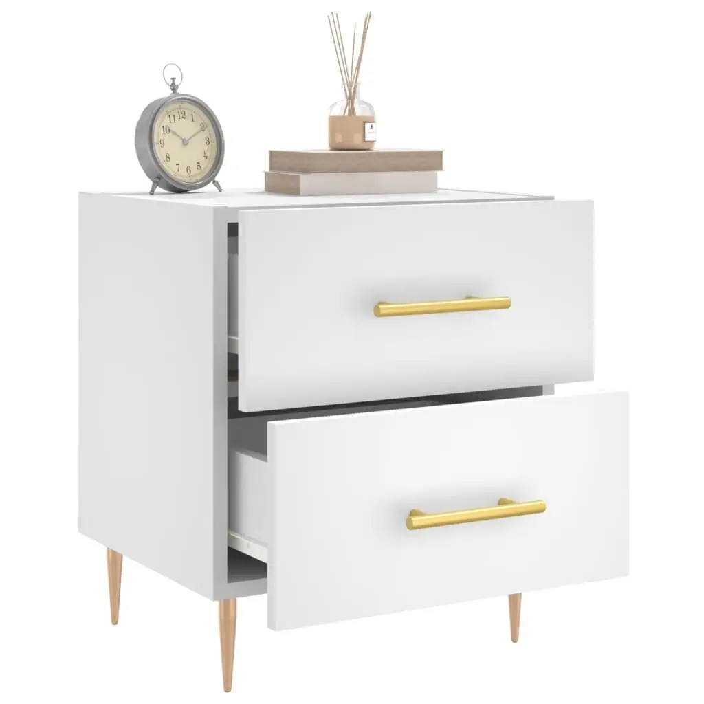 White Engineered Wood Bedside Cabinet