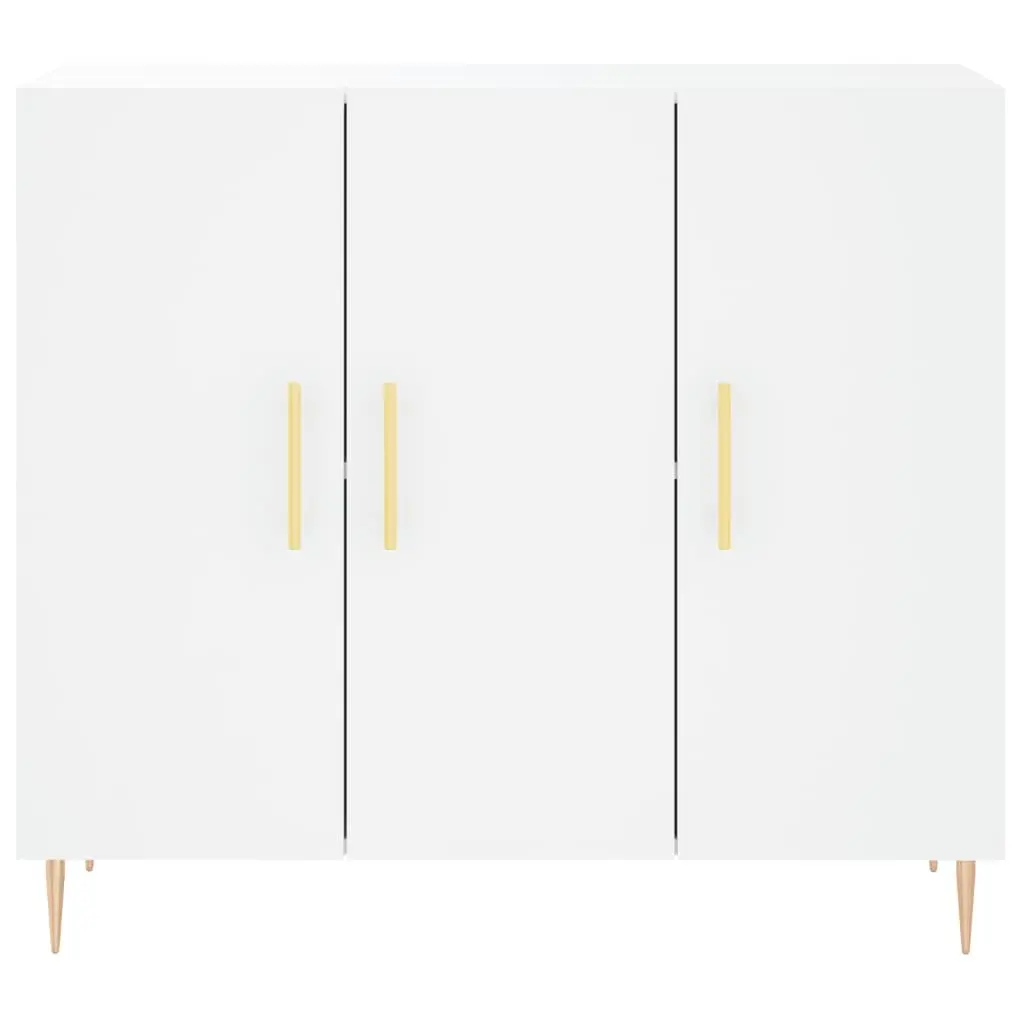 White Sideboard 90x34x80 cm with Metal Legs
