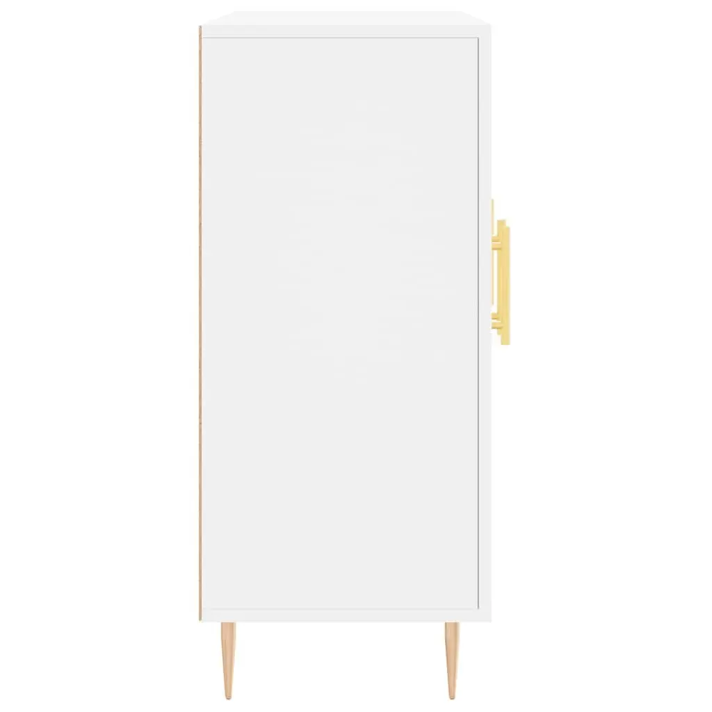 White Sideboard 90x34x80 cm with Metal Legs
