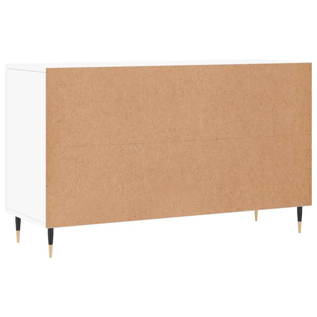 White Engineered Wood Sideboard with Metal Legs