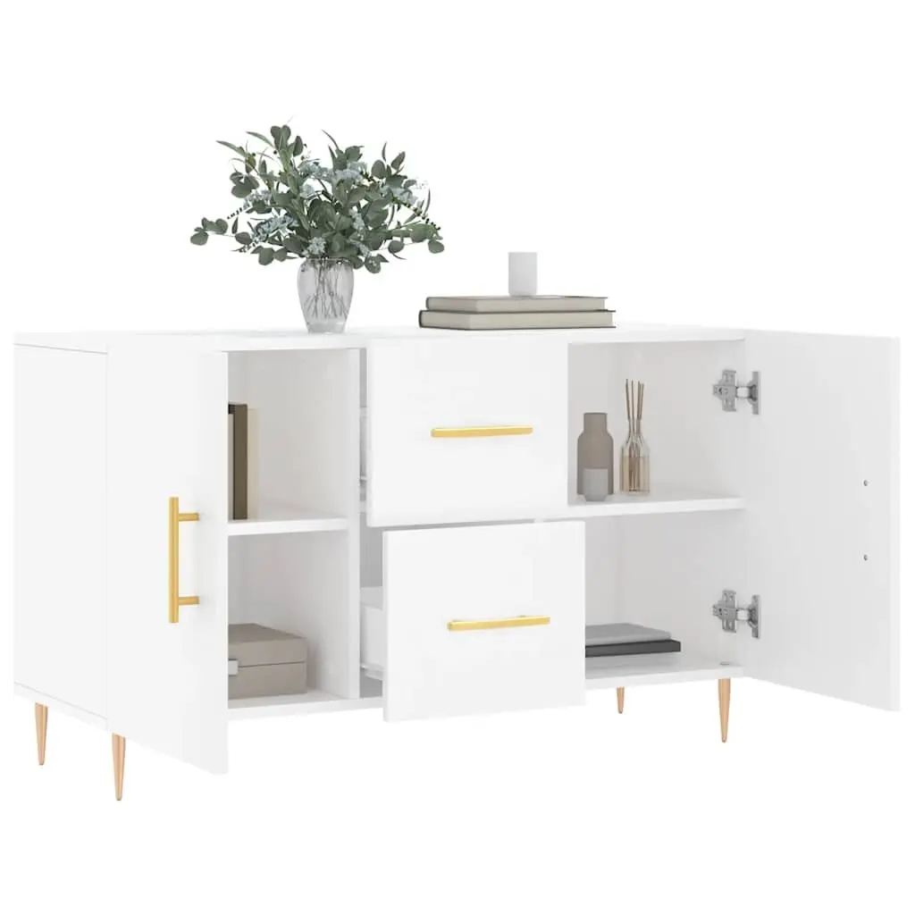 Sideboard Engineered Wood 100x36x60cm White Modern Storage Cabinet