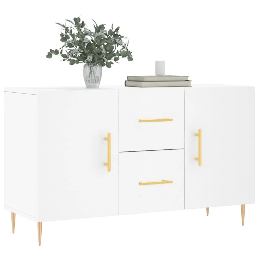 Sideboard Engineered Wood 100x36x60cm White Modern Storage Cabinet