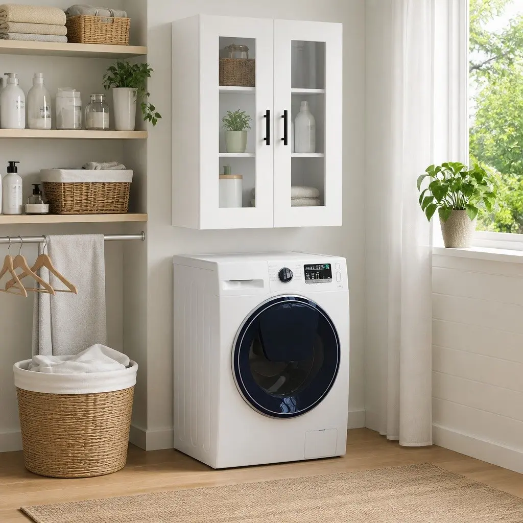 Wall Mounted Cabinet with Glass Door