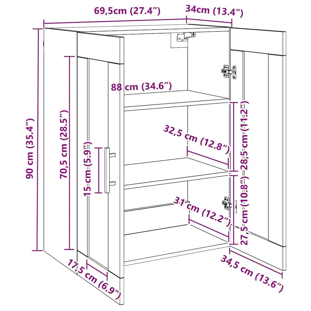 Wall Mounted Cabinet with Glass Door