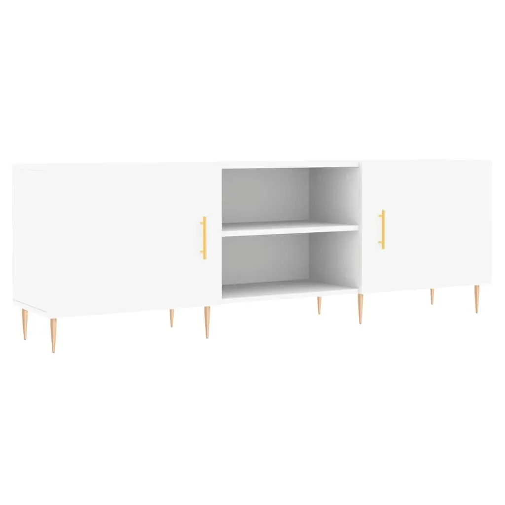 White TV Cabinet Storage Unit Engineered Wood 150x30x50cm