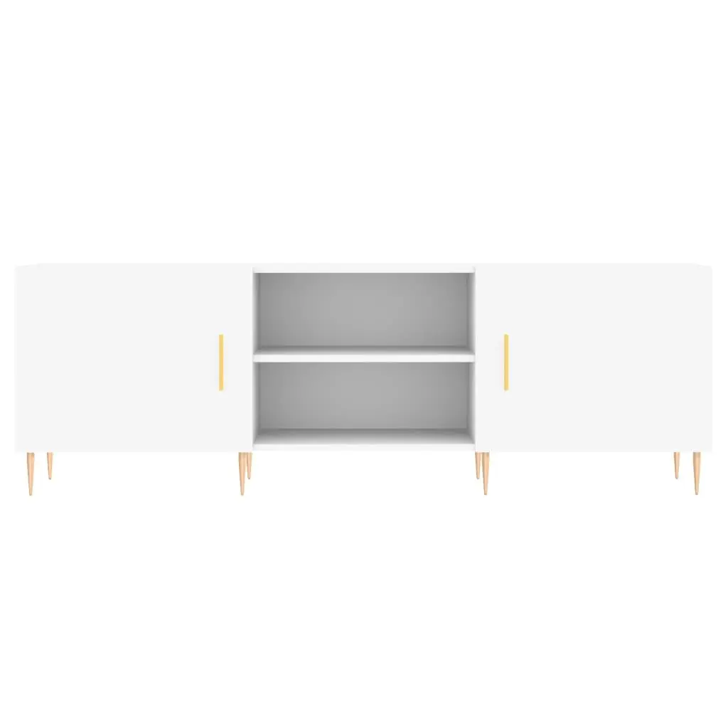 White TV Cabinet Storage Unit Engineered Wood 150x30x50cm