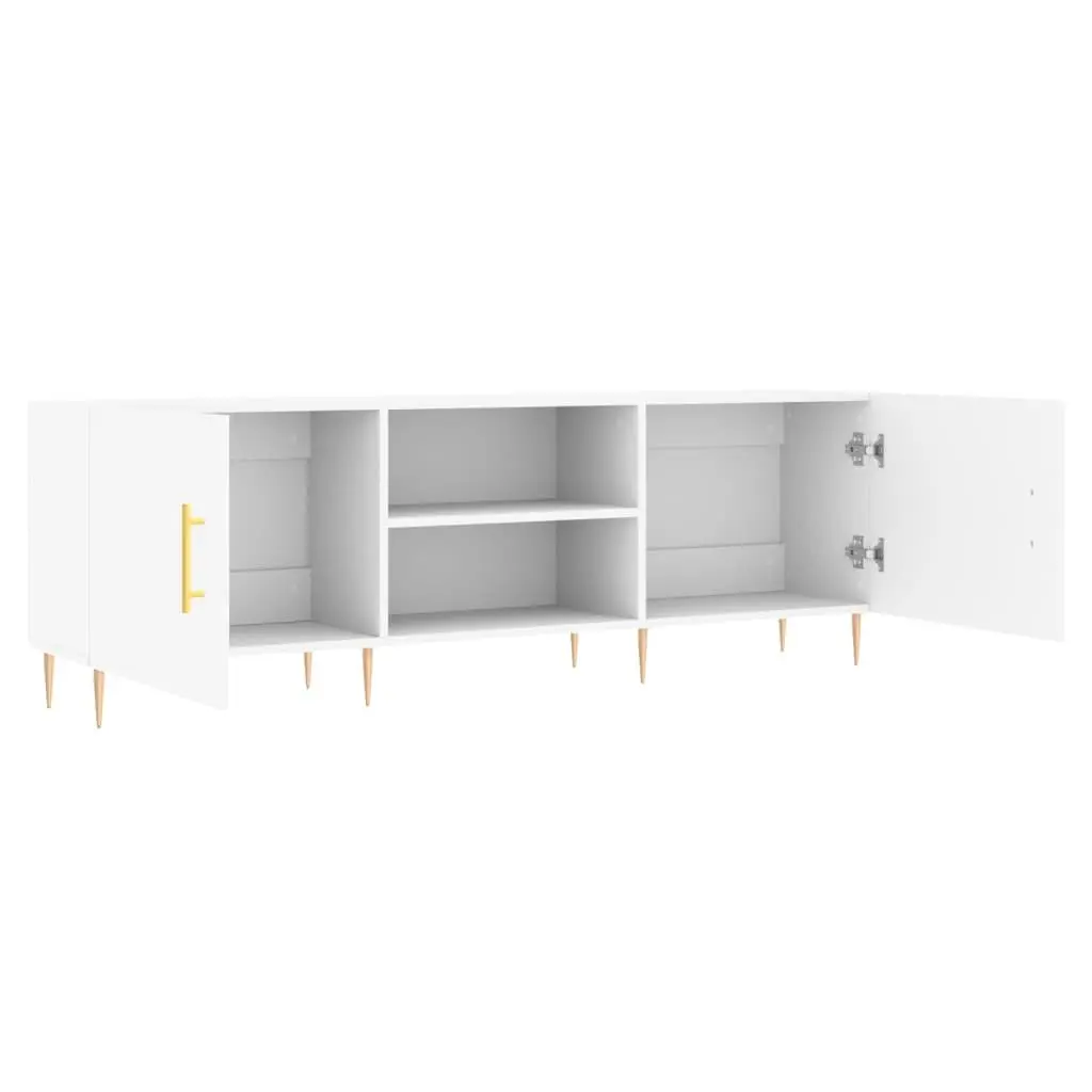 White TV Cabinet Storage Unit Engineered Wood 150x30x50cm