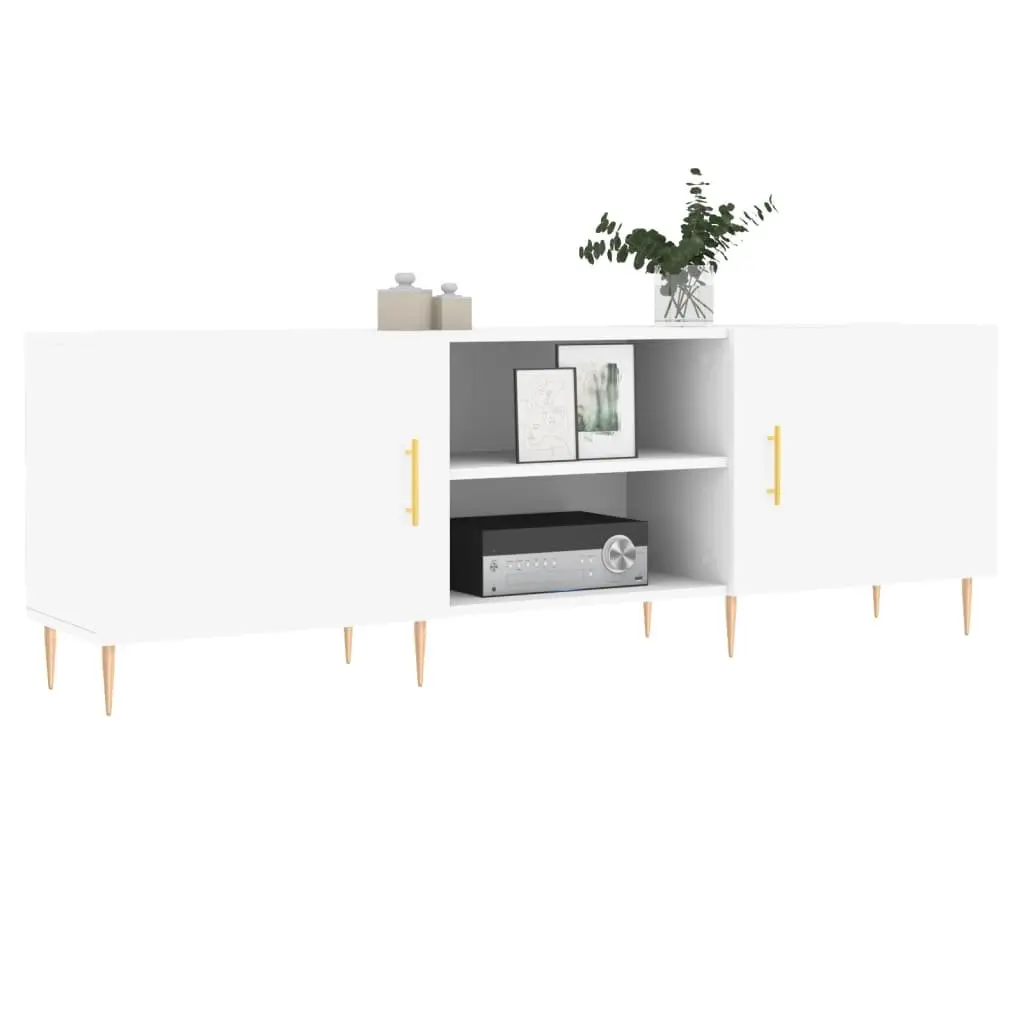 White TV Cabinet Storage Unit Engineered Wood 150x30x50cm