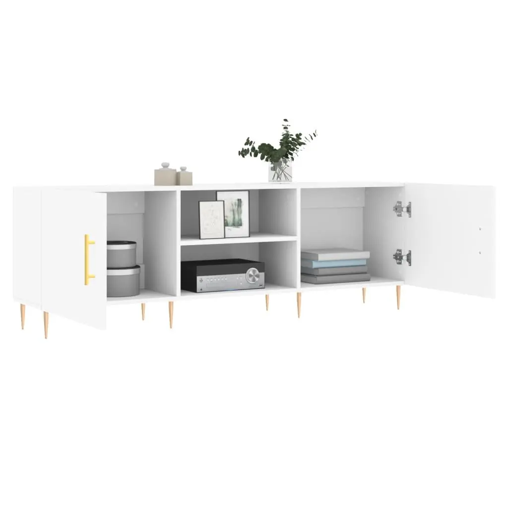 White TV Cabinet Storage Unit Engineered Wood 150x30x50cm
