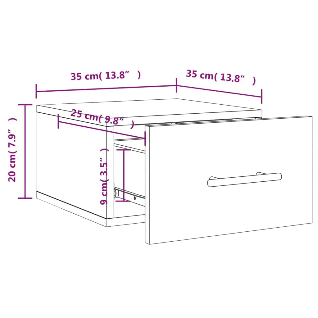 White Floating Nightstand with Storage
