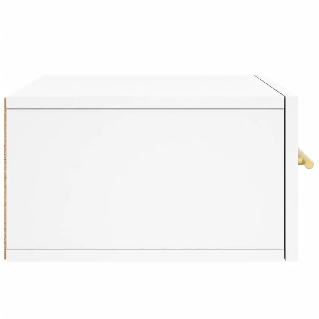 White Floating Nightstand with Storage