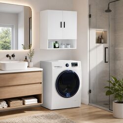 Durable Wall-Mounted Storage Cabinet in White 60x31x70cm