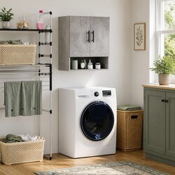Stylish Grey Wall Storage Cabinet 60x31x70 cm