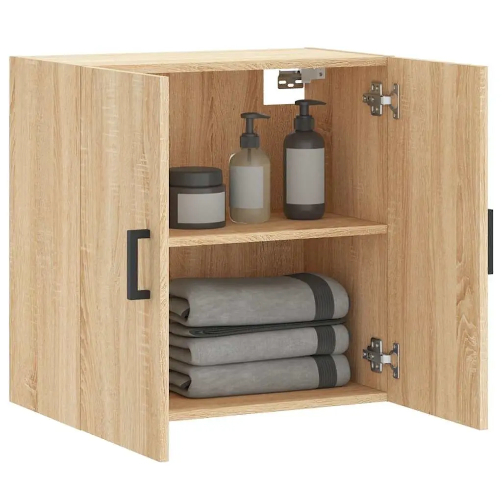 Brown Floating Wall Cabinet Storage Organizer 60x31x60cm