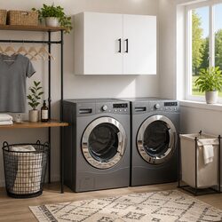Durable Wall-Mounted Storage Cabinet in White - 60x31x60cm