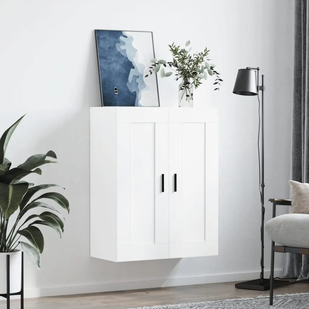 White Wall Mounted Storage Cabinet with 3 Compartments