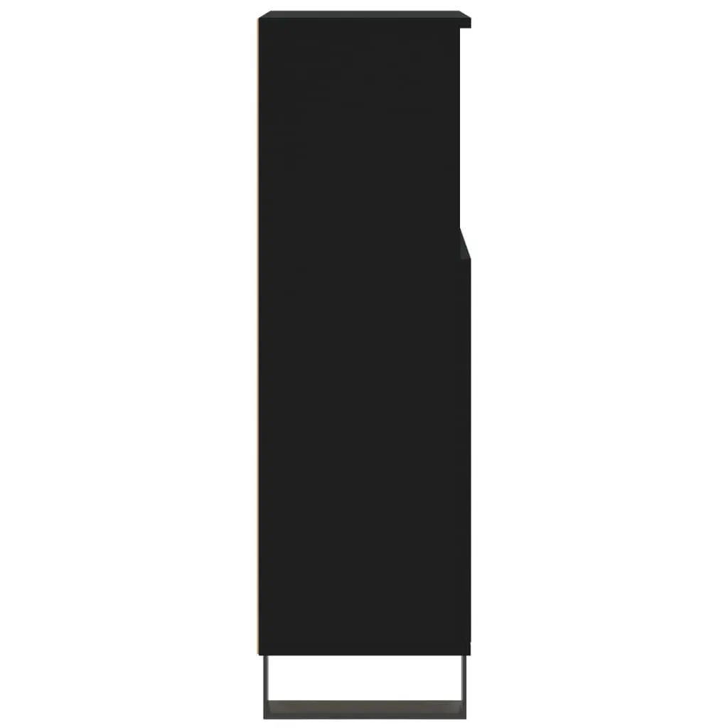 Bathroom Cabinet Engineered Wood 30x30x100 cm Black