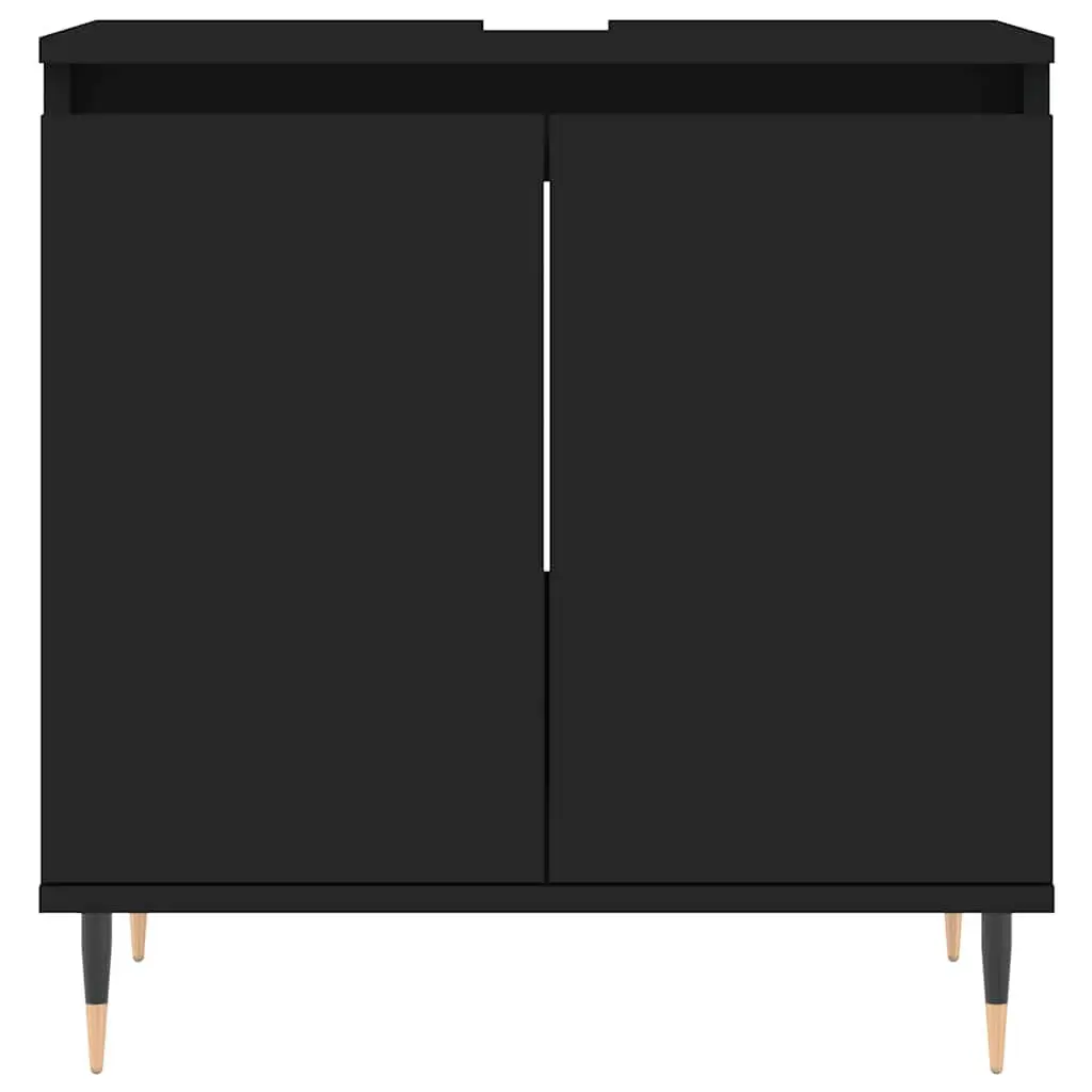Bathroom Cabinet Engineered Wood 58x33x60 cm Black