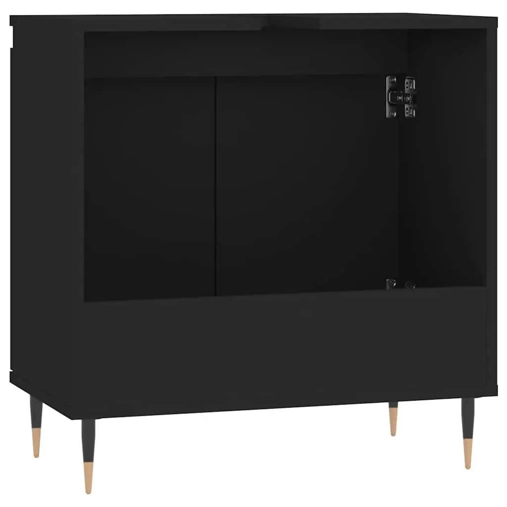 Bathroom Cabinet Engineered Wood 58x33x60 cm Black