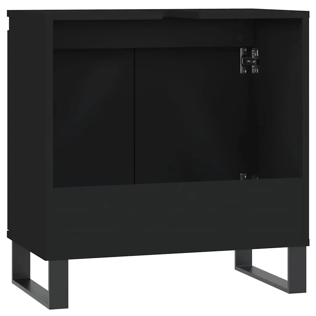 Bathroom Cabinet Engineered Wood 58x33x60 cm Black