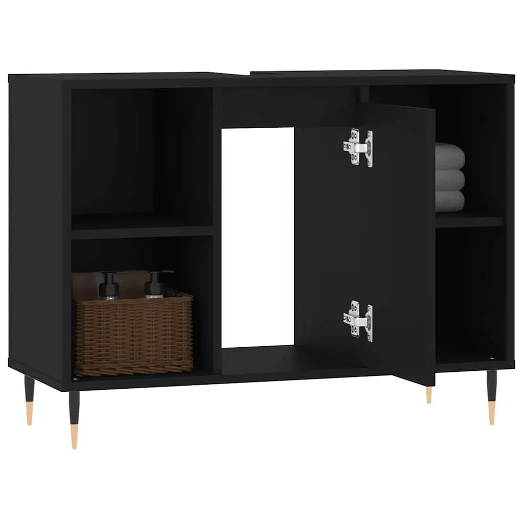 Black Bathroom Vanity Cabinet 80x33x60cm