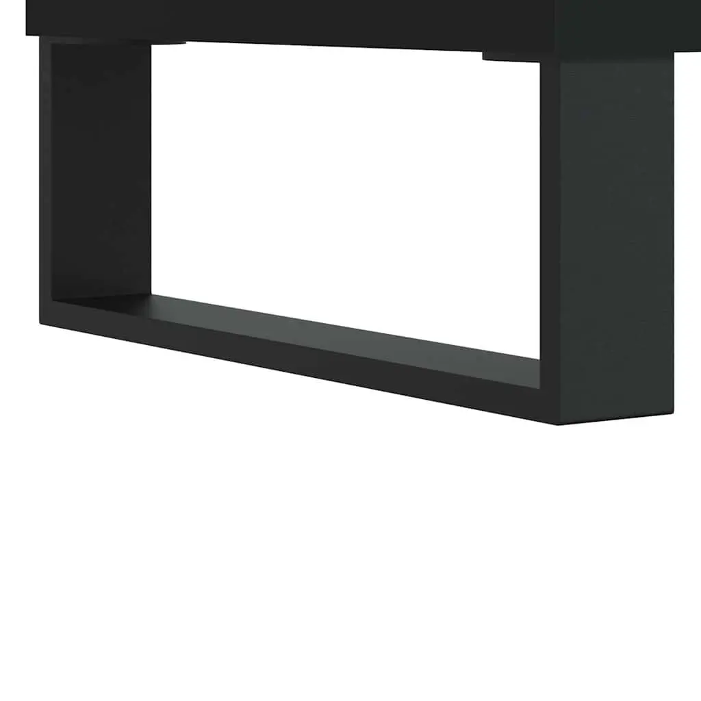 Engineered Wood Bathroom Vanity Cabinet with Storage, Black