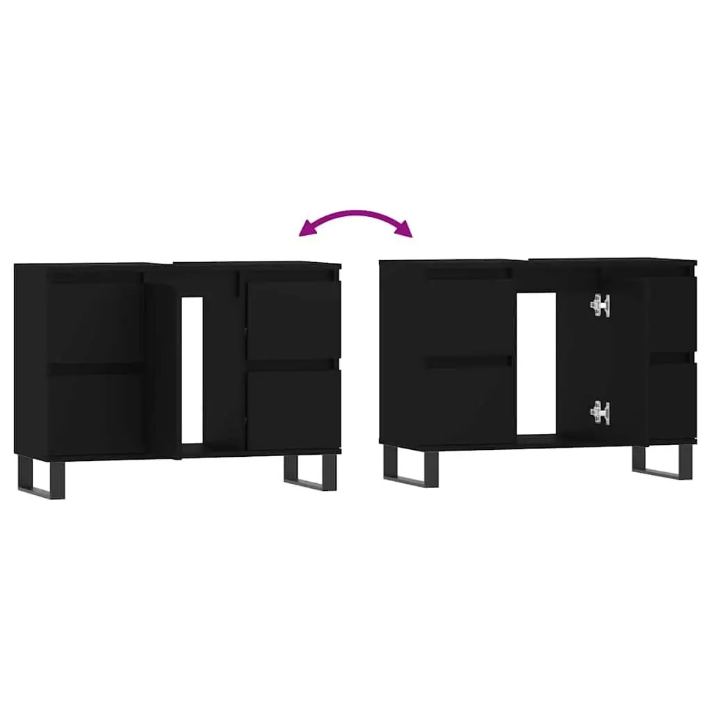 Black Bathroom Vanity Unit Cabinet