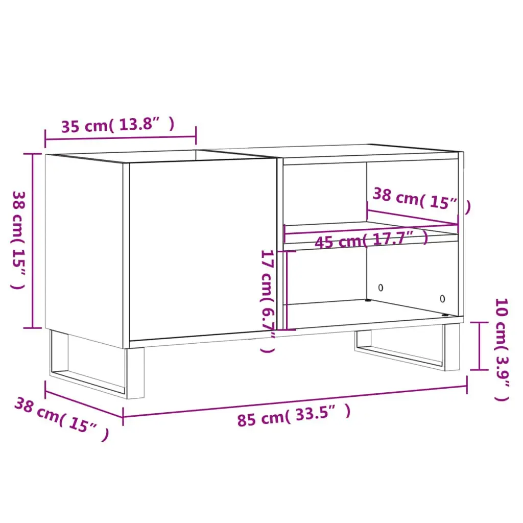 White Record Cabinet for Vinyl LPs