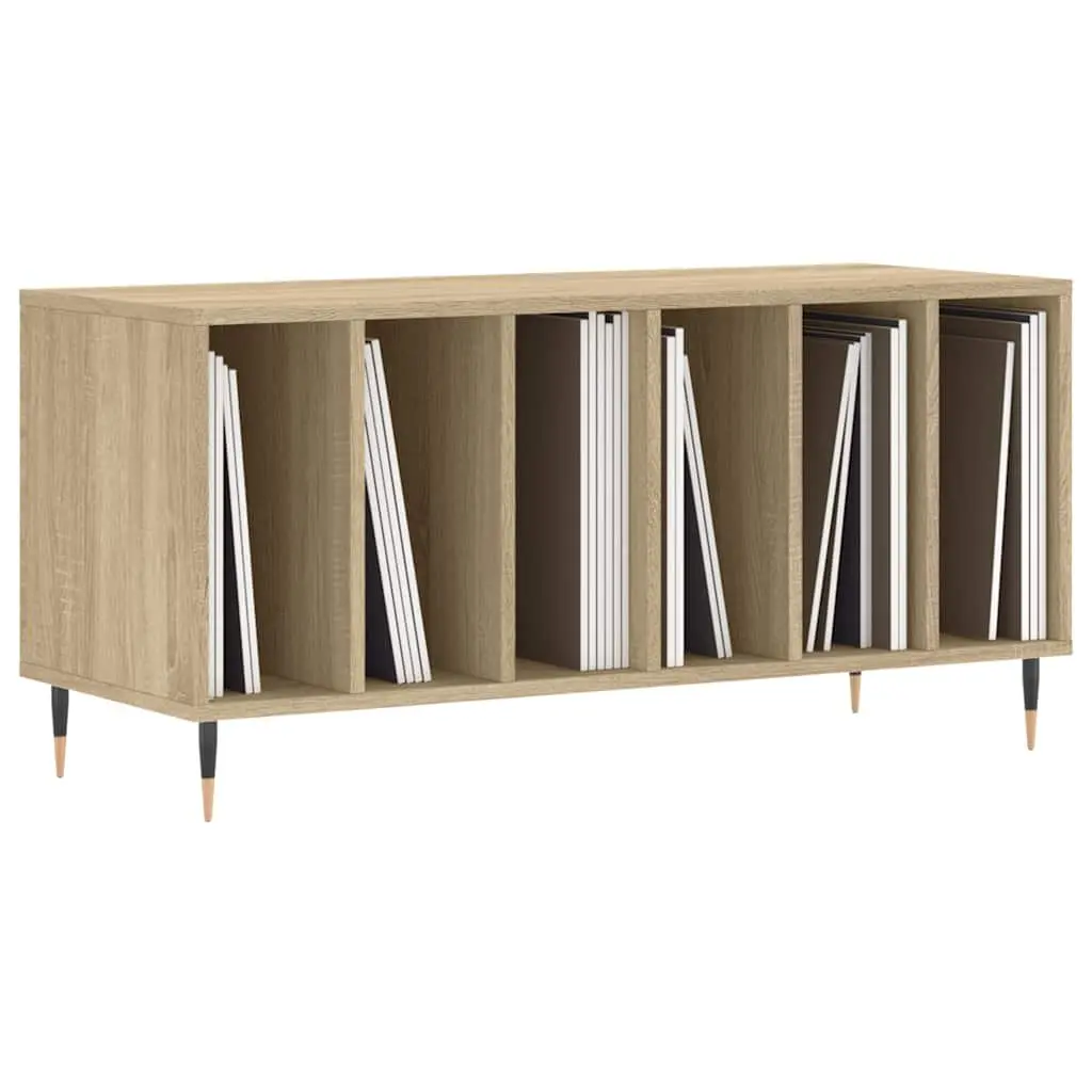 Sonoma Oak Record Cabinet for Vinyl Storage