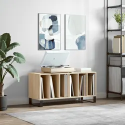 Engineered Wood Record Cabinet for Vinyl Storage