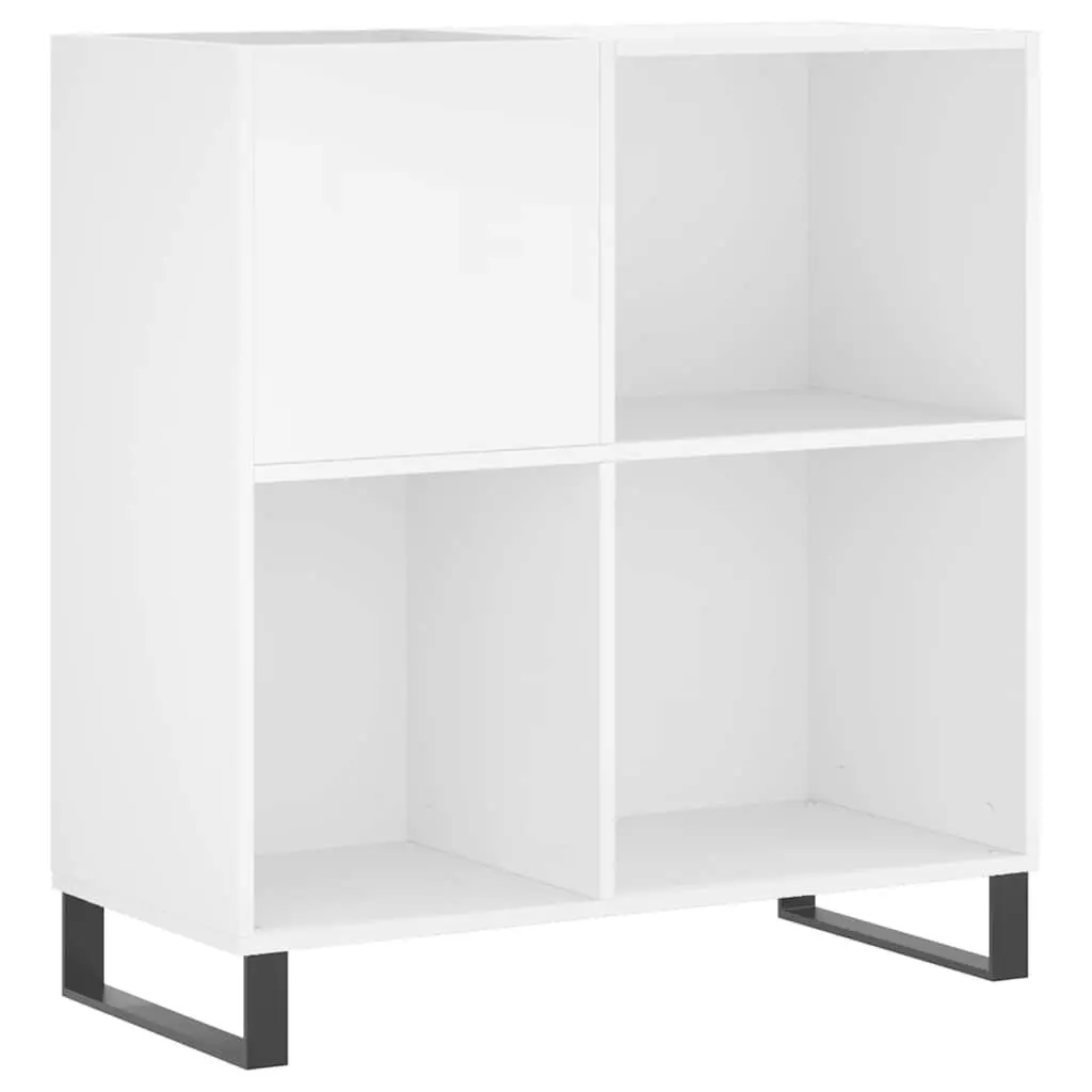 Record Cabinet Engineered Wood 84.5 x 38 x 89 cm White