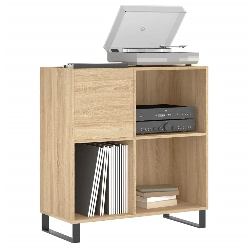 Sonoma Oak Record Cabinet for Vinyl Storage
