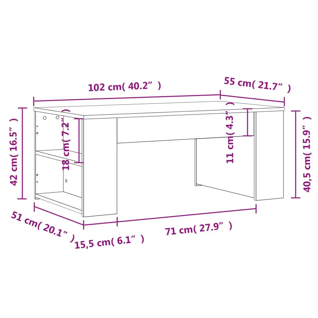 White Coffee Table with Ample Storage Space
