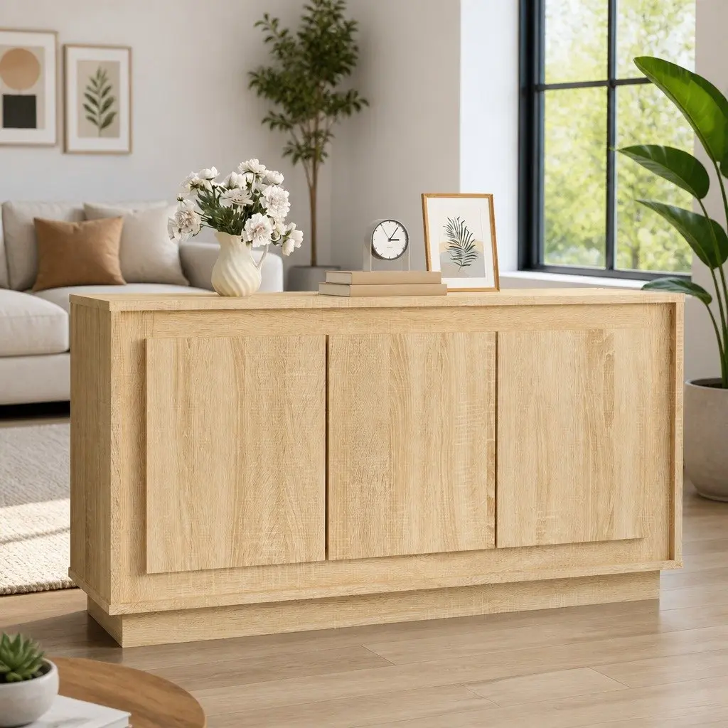 Brown Engineered Wood Sideboard Cabinet 102x35x55cm