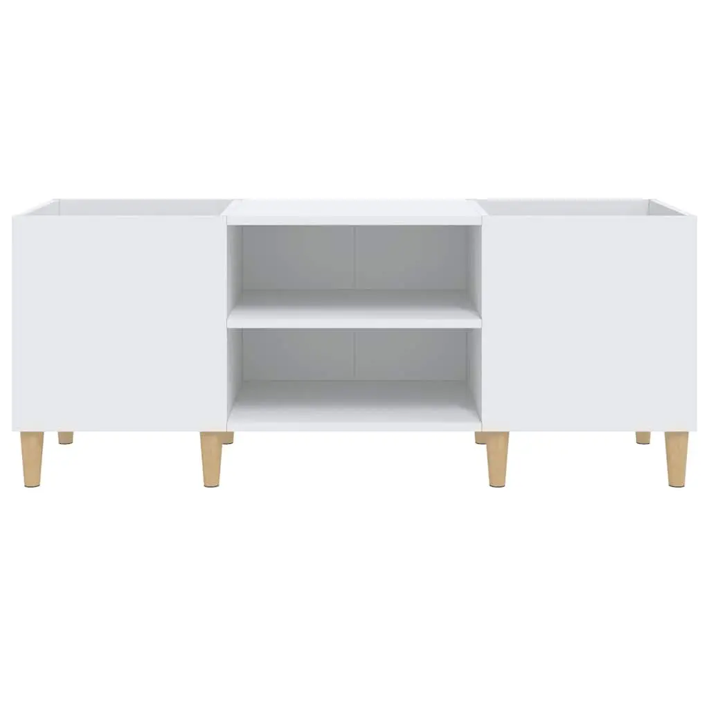 White Record Storage Cabinet 121x38x48cm