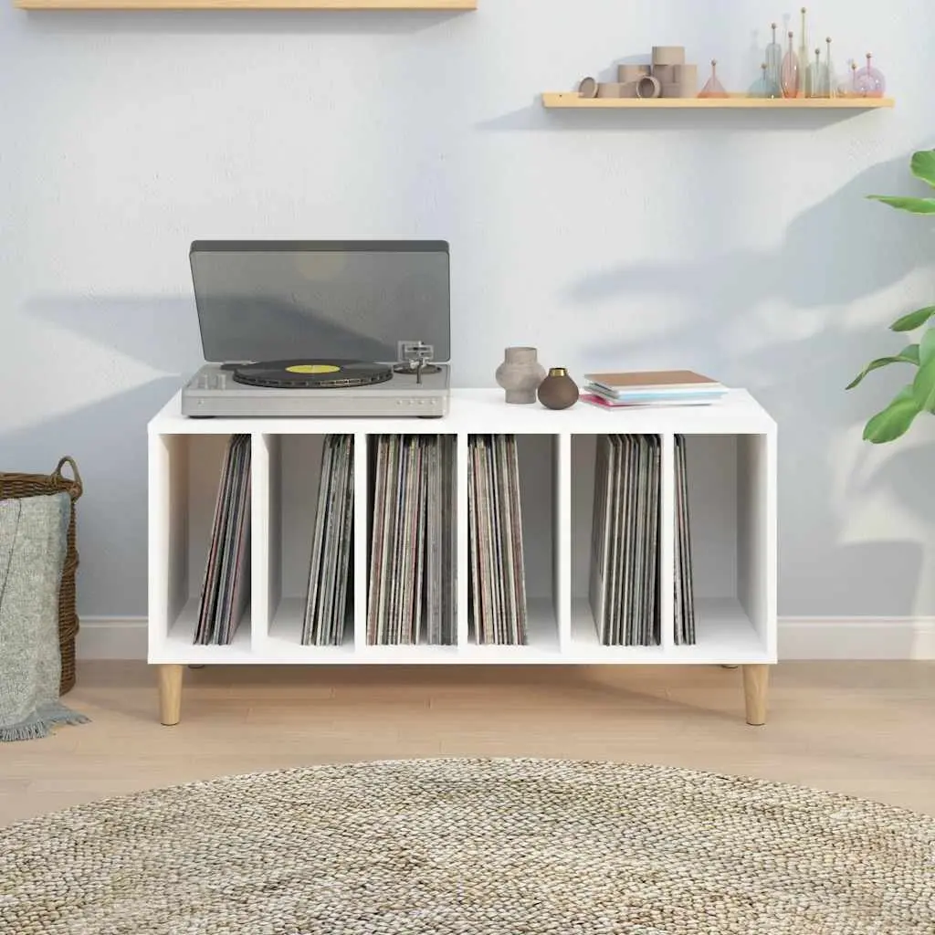 Record Storage Cabinet Engineered Wood 100 x 38 x 48 cm White