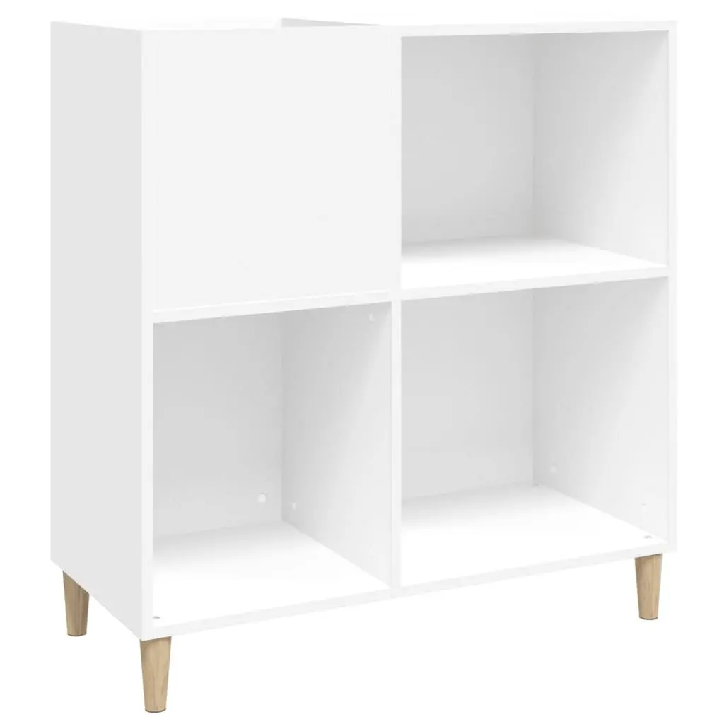 White Vinyl LP Display Case with Engineered Wood Feet