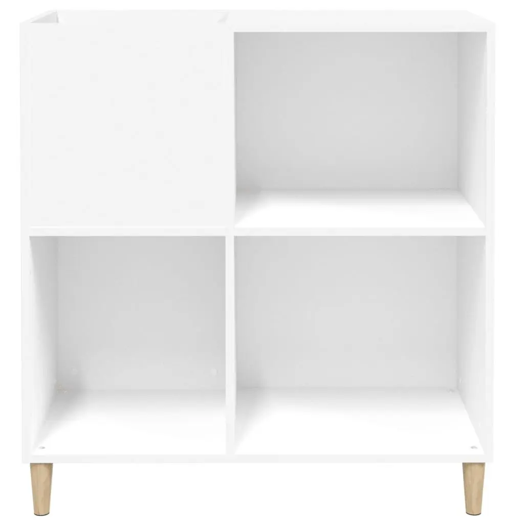 White Vinyl LP Display Case with Engineered Wood Feet