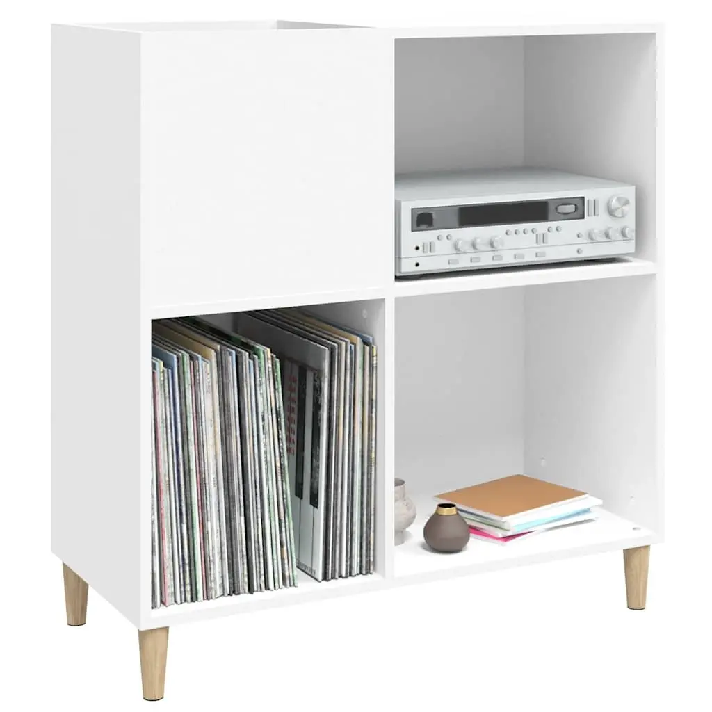 White Vinyl LP Display Case with Engineered Wood Feet