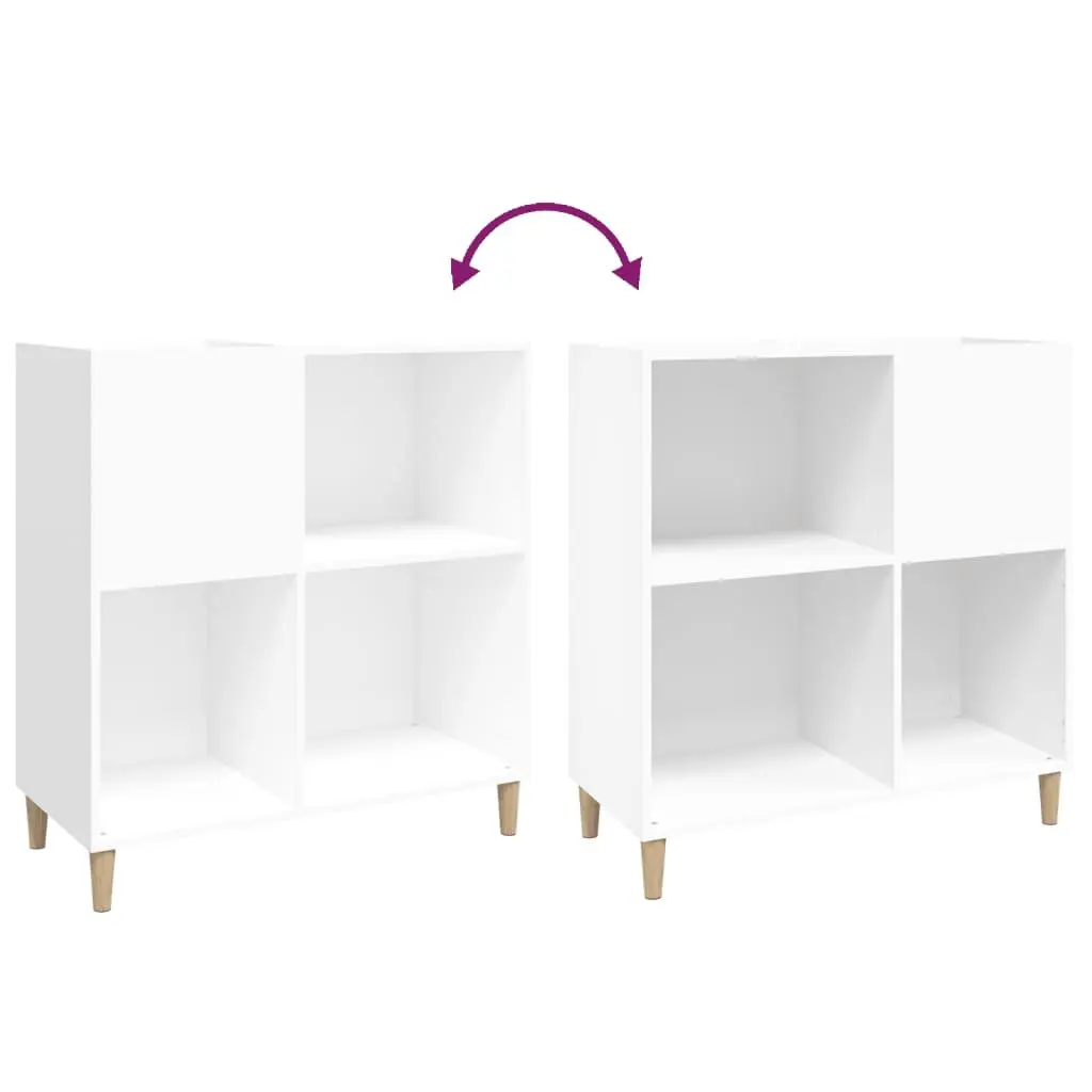 White Vinyl LP Display Case with Engineered Wood Feet