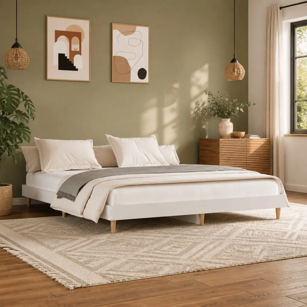 White King Bed Frame 183x203cm for Comfort