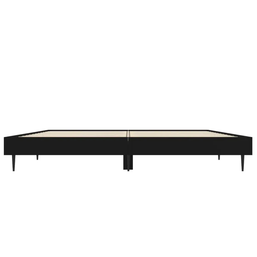Black Bed Frame 135x190 cm with Metal Legs