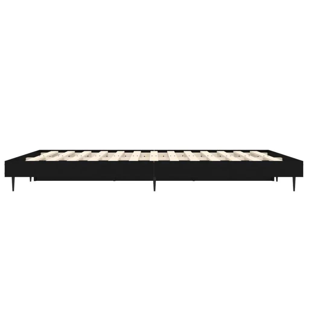 Black Bed Frame 135x190 cm with Metal Legs