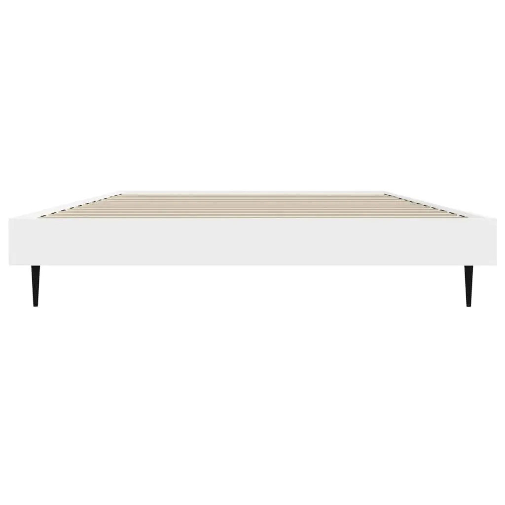 White Bed Frame 90x190 cm with Slatted Base