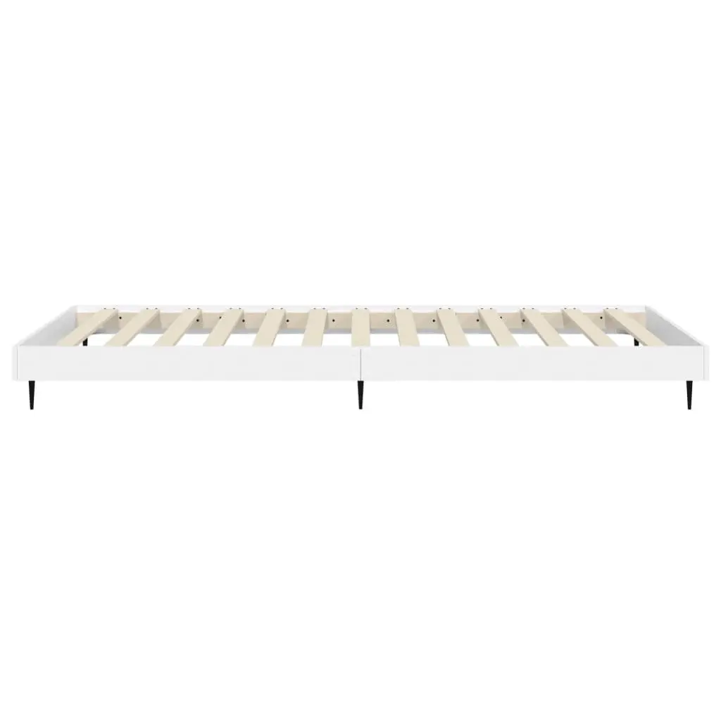 White Bed Frame 90x190 cm with Slatted Base