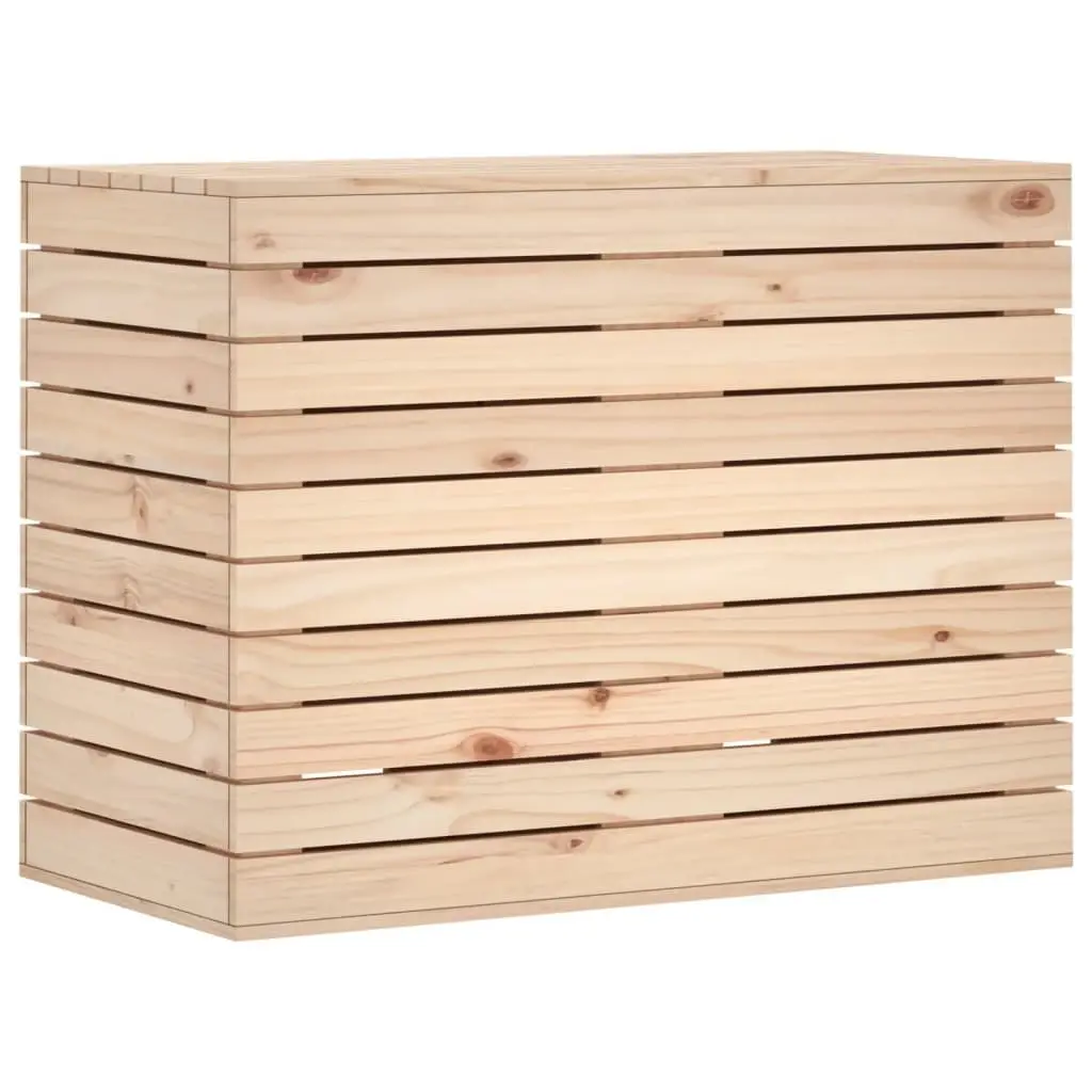 Wooden Laundry Basket with Lid 88.5x44x66 cm