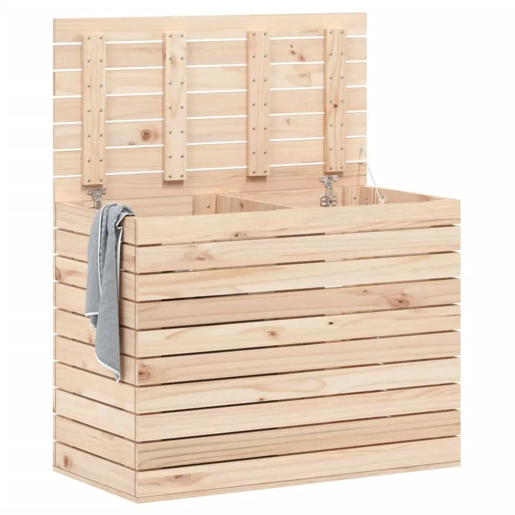 Wooden Laundry Basket with Lid 88.5x44x66 cm