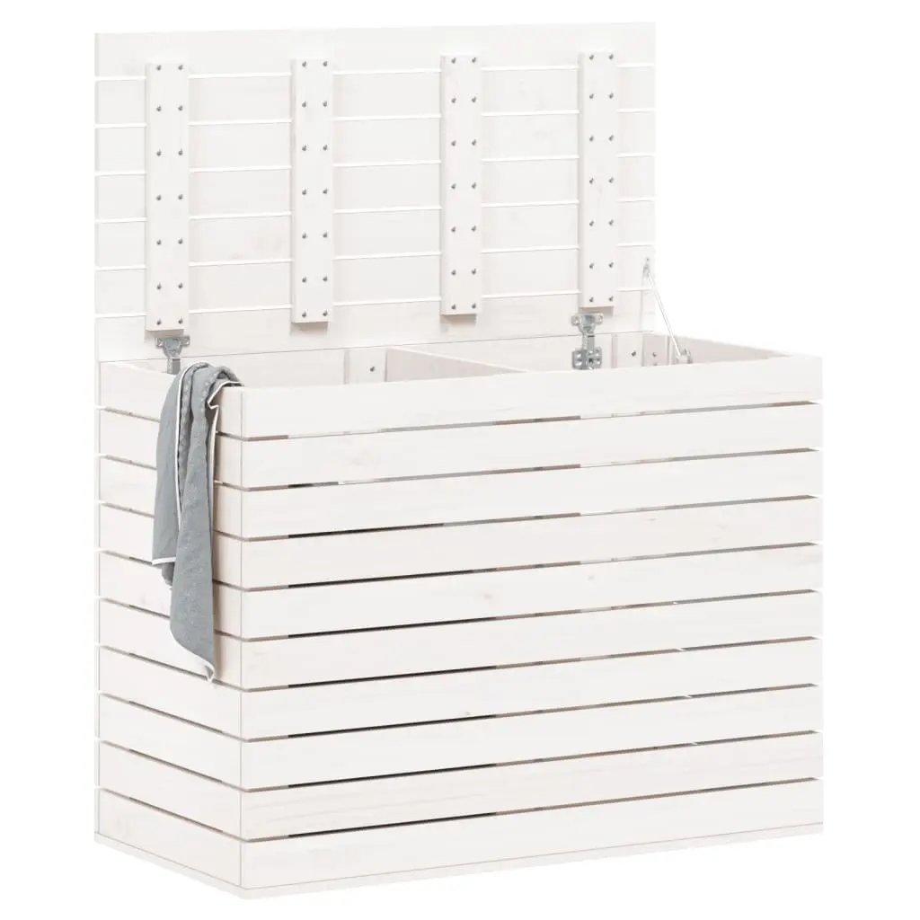 Solid Pine Wood Laundry Basket with Lid for Storage